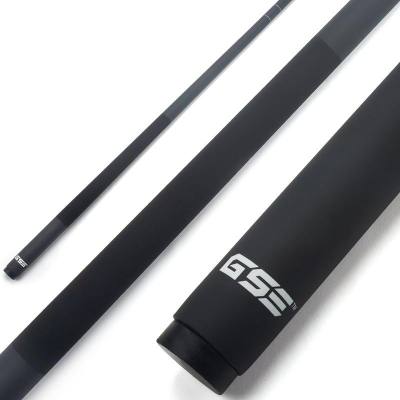 GSE Games & Sports Expert 58" 2-Piece Fiberglass Graphite Composite Billiard Pool Cue Stick for Men/Women, Billiard Cue Stick for House or Commercial/Bar Use (Matte Black, 20 Oz) - Image 1